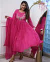 Mogra Rani Hand Embroidered Gown Style Kurta Set with Chanderi Dupatta