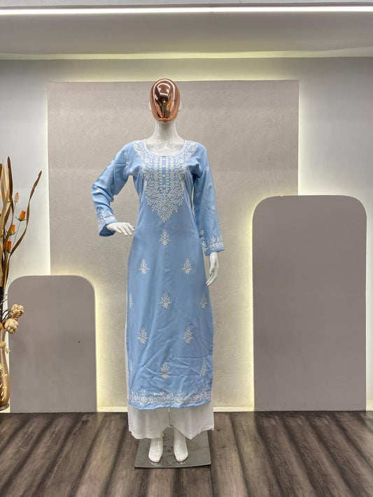 Blue Breeze Kurta Palazzo Set
