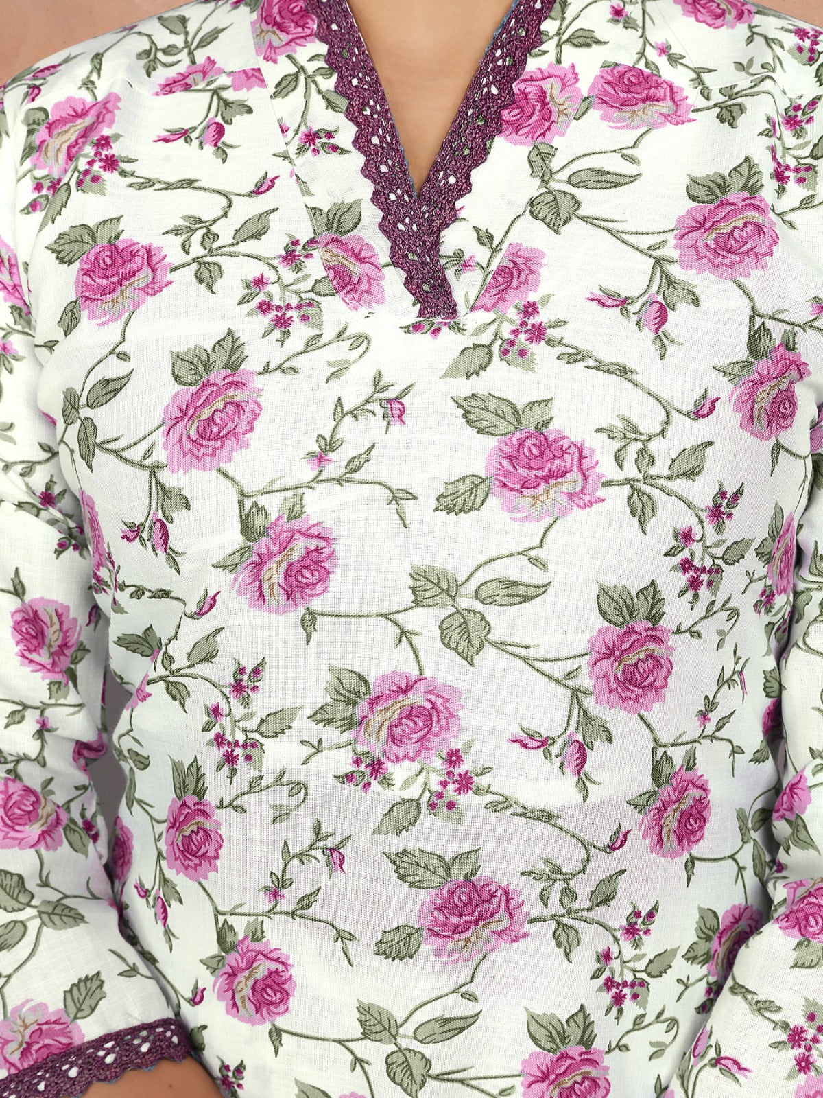 Blossom Pink Printed Kurta Set with Chanderi Dupatta