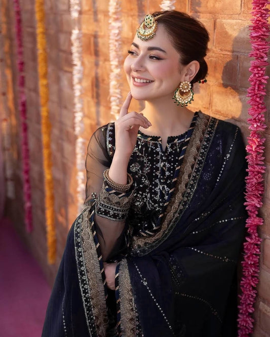 Midnight Grace Black Georgette Patiala Suit