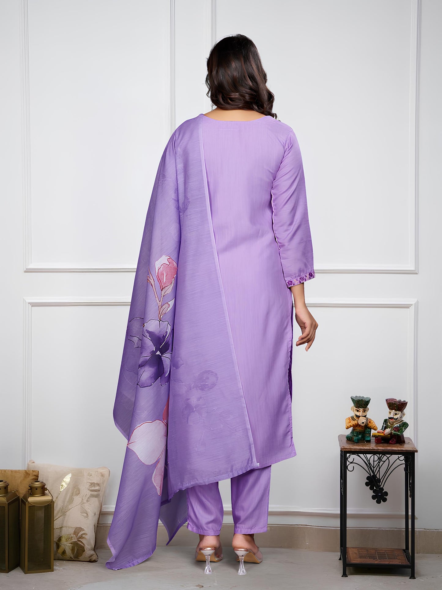 Royal Bloom Rich Purple Embroidered Kurta Set
