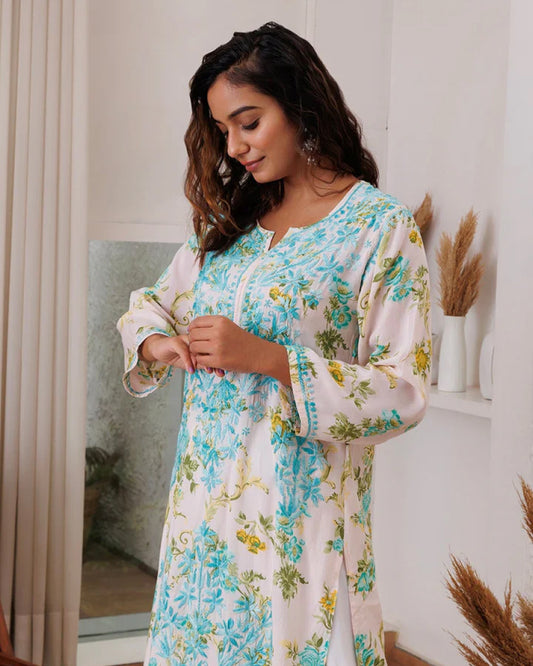 Floral Whisper Embroidered Kurta & Palazzo Set