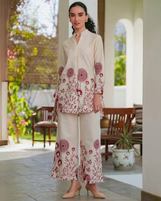 Ethereal White Multi Floral Printed Co-Ord Set
